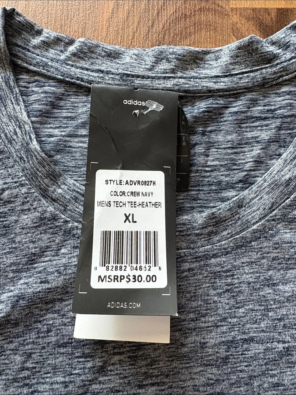adidas Men’s Heather Gray Athletic Short Sleeve Tee Size XL NWT